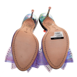 Sophia Webster Multicolor PVC And Patent Leah Bow Sandals Size 38.5