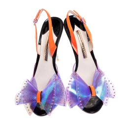 Sophia Webster Multicolor PVC And Patent Leah Bow Sandals Size 38.5