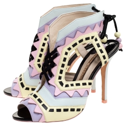 Sophia Webster Multicolor Leather Cutout Ankle Wrap Sandals Size 39