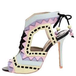 Sophia Webster Multicolor Leather Cutout Ankle Wrap Sandals Size 39