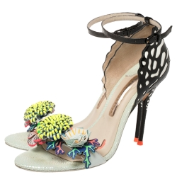 Pre Owned Sophia Webster Multicolor Patent Leather Lilico Ankle Strap Sandals Size 38.5