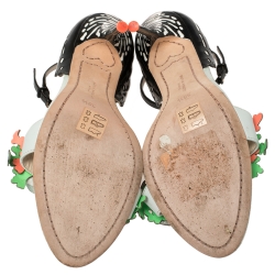 Pre Owned Sophia Webster Multicolor Patent Leather Lilico Ankle Strap Sandals Size 38.5