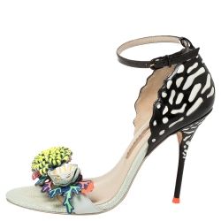 Pre Owned Sophia Webster Multicolor Patent Leather Lilico Ankle Strap Sandals Size 38.5