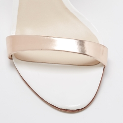 Pre Owned Sophia Webster Rose Gold/White Leather Evangeline Ankle Strap Sandals Size 37