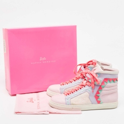 Sophia Webster Multicolor Leather And Glitter Riko High Top Sneakers Size 40.5