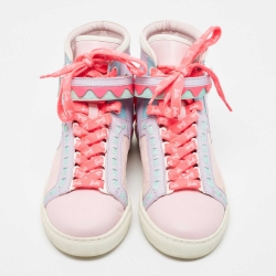 Sophia Webster Multicolor Leather And Glitter Riko High Top Sneakers Size 40.5