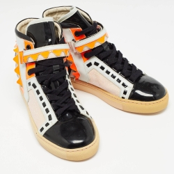 Sophia Webster Multicolor Leather and Glitter Riko High Top Sneakers Size 36
