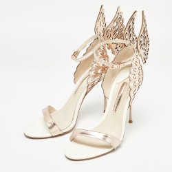 Sophia Webster White/Rose Gold Patent and Leather Evangeline Sandals Size 39