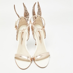 Sophia Webster White/Rose Gold Patent and Leather Evangeline Sandals Size 39