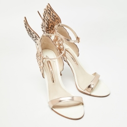 Sophia Webster White/Rose Gold Patent and Leather Evangeline Sandals Size 39