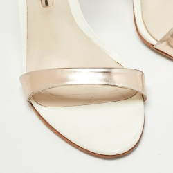 Sophia Webster White/Rose Gold Patent and Leather Evangeline Sandals Size 39