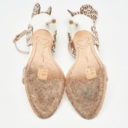 Sophia Webster White/Rose Gold Patent and Leather Evangeline Sandals Size 39