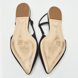 Pre Owned Sophia Webster Black Suede Butterfly Slingback Ballet Flats 39