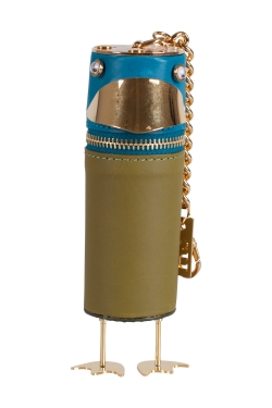 Sophie Hulme Olive Green/Blue Budgie Bag Charm