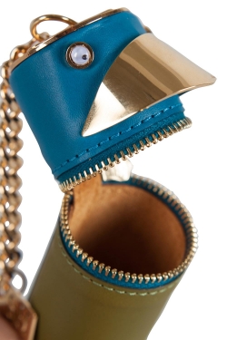 Sophie Hulme Olive Green/Blue Budgie Bag Charm