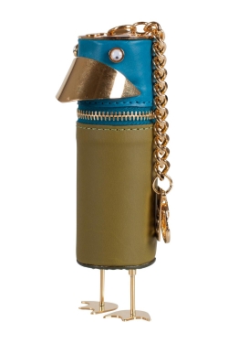 Sophie Hulme Olive Green/Blue Budgie Bag Charm