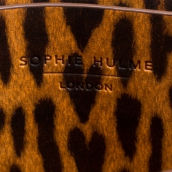 Sophie Hulme Leopard Print Leather Albion Top Handle Bag