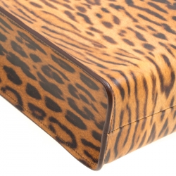 Sophie Hulme Leopard Print Leather Albion Top Handle Bag