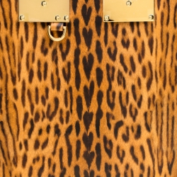 Sophie Hulme Leopard Print Leather Albion Top Handle Bag