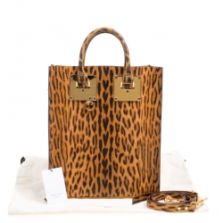 Sophie Hulme Leopard Print Leather Albion Top Handle Bag