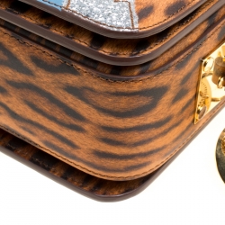 Sophie Hulme Brown Leopard Print Leather Small Finsbury Shoulder Bag