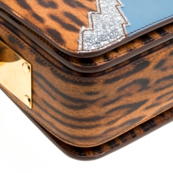 Sophie Hulme Brown Leopard Print Leather Small Finsbury Shoulder Bag
