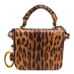 Sophie Hulme Brown Leopard Print Leather Small Finsbury Shoulder Bag