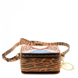 Sophie Hulme Brown/Black Leopard Print Leather Small Finsbury Crossbody Bag