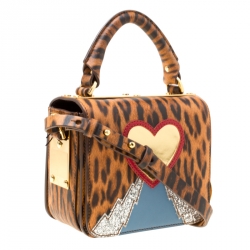 Sophie Hulme Brown/Black Leopard Print Leather Small Finsbury Crossbody Bag