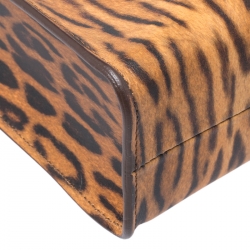  Sophie Hulme Brown/Black Leopard Print Leather Albion Tote