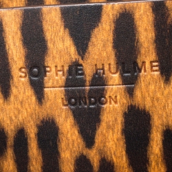  Sophie Hulme Brown/Black Leopard Print Leather Albion Tote