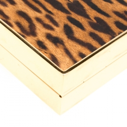 Pre Owned Sophie Hulme Brown Leopard Print Leather Compton Crossbody Bag