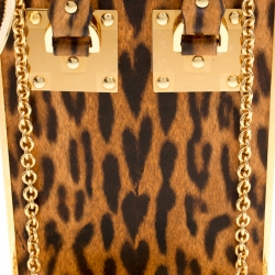 Pre Owned Sophie Hulme Brown Leopard Print Leather Compton Crossbody Bag