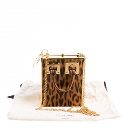Pre Owned Sophie Hulme Brown Leopard Print Leather Compton Crossbody Bag