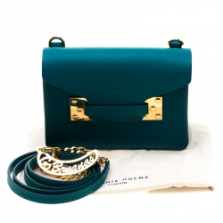 Sophie Hulme Green Leather Nano Milner Crossbody Bag