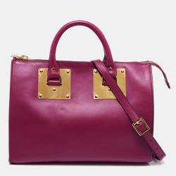 Sophie Hulme Fuchsia Leather Zip Bowler Bag