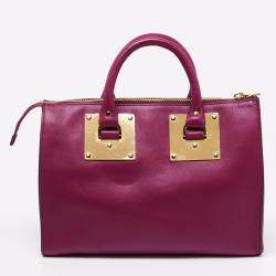 Sophie Hulme Fuchsia Leather Zip Bowler Bag