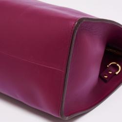Sophie Hulme Fuchsia Leather Zip Bowler Bag