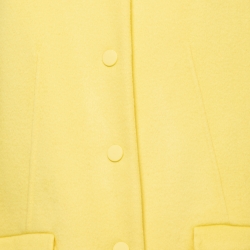 Pre Owned Sportmax Light Yellow Wool Mid Length Coat M