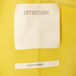Pre Owned Sportmax Light Yellow Wool Mid Length Coat M