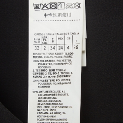 Pre Owned Sportmax Black Leather Trim Crepe Pleated Midi Dress S