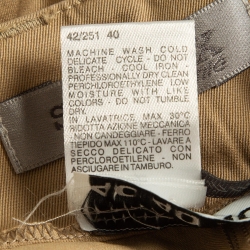 Pre Owned Sportmax Beige Gabardine Tapered Wide Leg Pants S