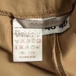 Pre Owned Sportmax Beige Gabardine Tapered Wide Leg Pants S