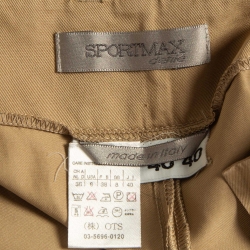 Pre Owned Sportmax Beige Gabardine Tapered Wide Leg Pants S
