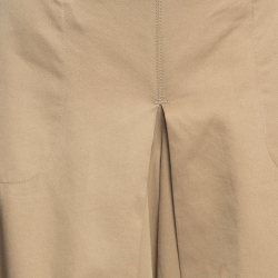 Pre Owned Sportmax Beige Gabardine Tapered Wide Leg Pants S