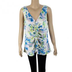 مملوكة مسبقًا St. John Sleeveless Floral Blouse L