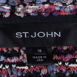 St. John Pink Tweed Knit Jacket L