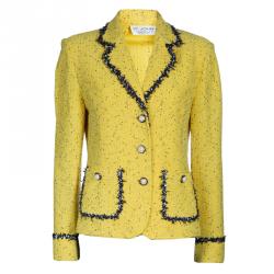 Pre Owned St. John Yellow Tweed Jacket M