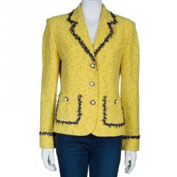 Pre Owned St. John Yellow Tweed Jacket M