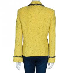 Pre Owned St. John Yellow Tweed Jacket M